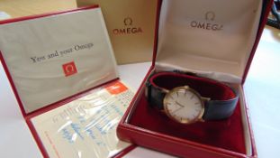 Vintage Gents Omega 9ct Yellow Gold Mechanical Strap Watch