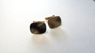 Vintage 9ct Yellow Gold Patterned Cufflinks
