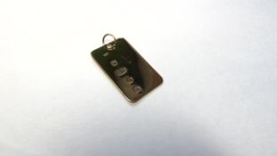 9ct Yellow Rectangular Gold Ingot Pendant