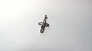 18ct White Gold Diamond Set Cross