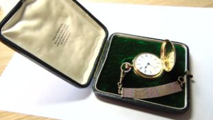 Vintage 18ct Yellow Gold Pocket Watch In Original Box