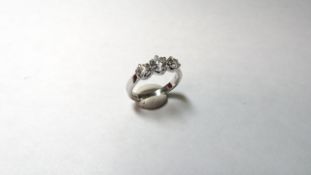 Unhallmarked 3 Stone Diamond Old European Cut Ring