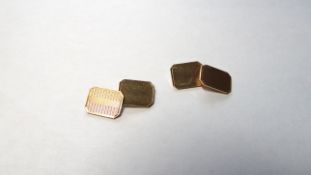 Vintage 9ct Yellow Gold Patterned Chain Link Cufflinks