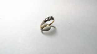 Diamond 3 Stone Diamond Ring Stamped 18ct and Plat