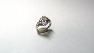 18ct White Gold Diamond Single Stone Twist 6 Claw Ring