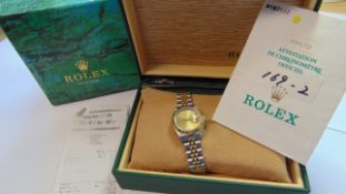 Rolex Ladies Datejust Bi Metal Jubilee Bracelet Champagne Dial 69173