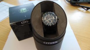 Citizen Radio Controlled Perpetual Chrono A-T Black Stainless Steel