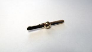 9ct Yellow Gold Stone Set Tie Bar