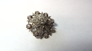 Unhallmarked Diamond Star Brooch