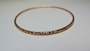 Stamped 14k Patterned Bangle