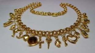 9ct Yellow Gold Necklace with Charms