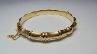 9ct Yellow Gold Hinged Fancy Bangle