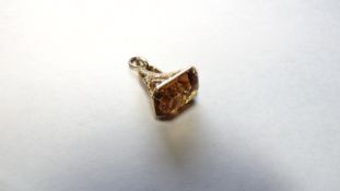 9ct Yellow Gold Citrine Fob Pendant