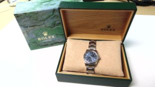 Rolex Midi Datejust Blue Baton Dial Steel Oyster Bracelet 177200