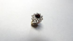 Vintage Garnet and Synthetic Spinel Cluster Dress Ring