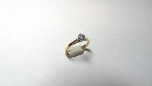 18ct Yellow Gold Diamond Solitaire Ring