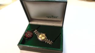 Rolex Ladies Bi Metal Datejust Jubilee Bracelet Champagne Baton Dial 6917
