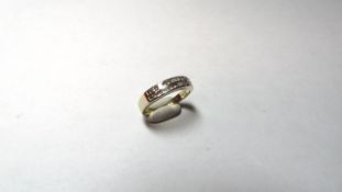 18ct Yellow Gold Diamond Double Row Half Eternity Ring