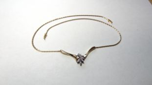 Stamped 585 Diamond Set Necklace