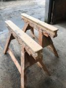 2 Wooden horse tables 32