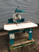 Wadkin 350 BRA radial arm saw fully guarded with return spring & dc braking