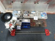 Fan belt sizing tool post various workshop consumables