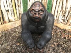 HANDMADE CRATED LARGE TERRECOTTA MONKEY