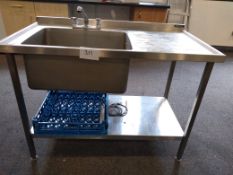 Stainless steel single drainer sink unit