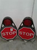 2X work stop signs double-sided