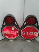 2X work stop signs double-sided