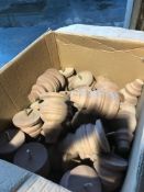 Box of round unstained foot stool/chair legs