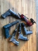 5 air staple guns & 1 air grinder