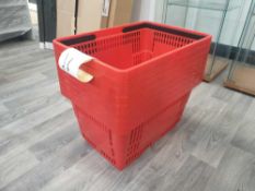 8x red shopping baskets