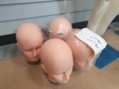 4x mannequin heads 4 wig display