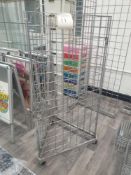 Chrome freestanding wheeled racking shop display