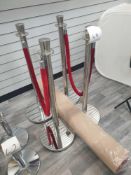 VIP party Chrome poles with two braids ropes in red plus red carpet