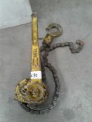 Lever chain hoist single point
