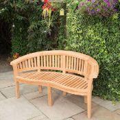 NEW BOXED SOLID TEAK PEANUT BENCH