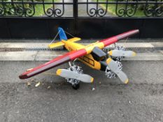 HADMADE PAINTED METAL VINTAGE BI PLANE