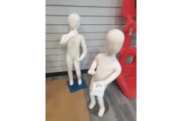 2 x child adjustable mannequins