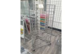 Chrome freestanding wheeled racking shop display