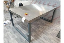Stainless steel topped packing bench large