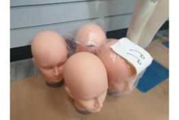 4x mannequin heads 4 wig display