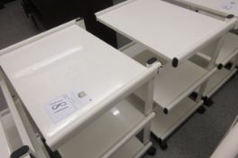 Two 3 tier mobile work trolley