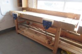 Single sided joiners bench with 2 vices