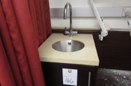Stainless steel 290mm dia sink with mixer tap & marble top