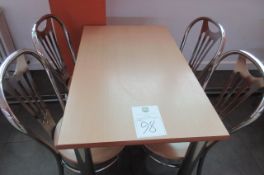 Cafe table and 4 matching chairs