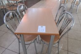 Cafe table and 4 matching chairs