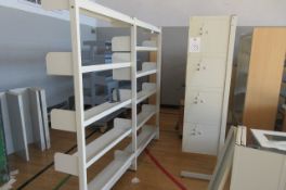 A quantity of library book racking as lotted