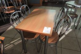 Cafe table and 4 matching chairs